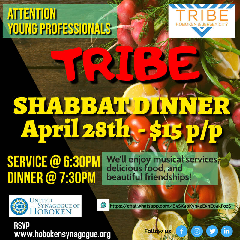 Banner Image for TRIBE Shabbat Dinner April 2023