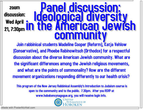 Banner Image for Panel discussion on the American Jewish community, with Orthodox/Reform/Conservative rabbinical students