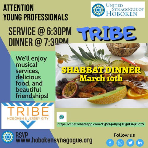 Banner Image for TRIBE Shabbat Dinner March 2023