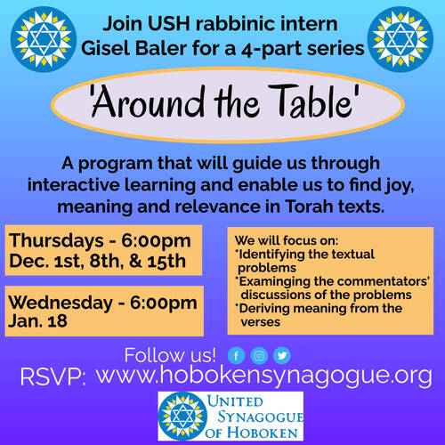 Banner Image for Join USH rabbinic intern Gisel Baler for a 4-part series 'Around The Table'